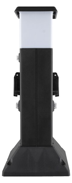 Solight zahradní sloupek IP44 s LED osvětlením, plast, 2 zásuvky, hranol, černý PG05