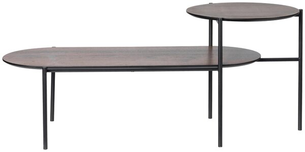 KONFERENČNÍ STOLEK, černá, tmavý dub, kov, kompozitní dřevo, 118/45/48 cm MID.YOU - Konferenční stolky, Online Only