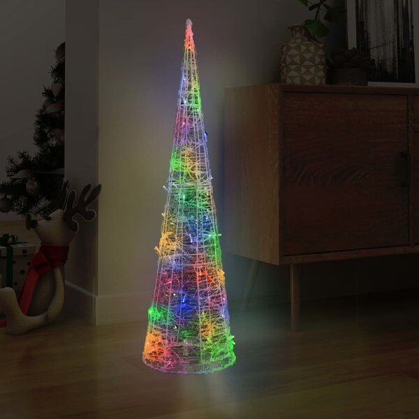 Akrylový dekorativní světelný LED kužel barevný 120 cm