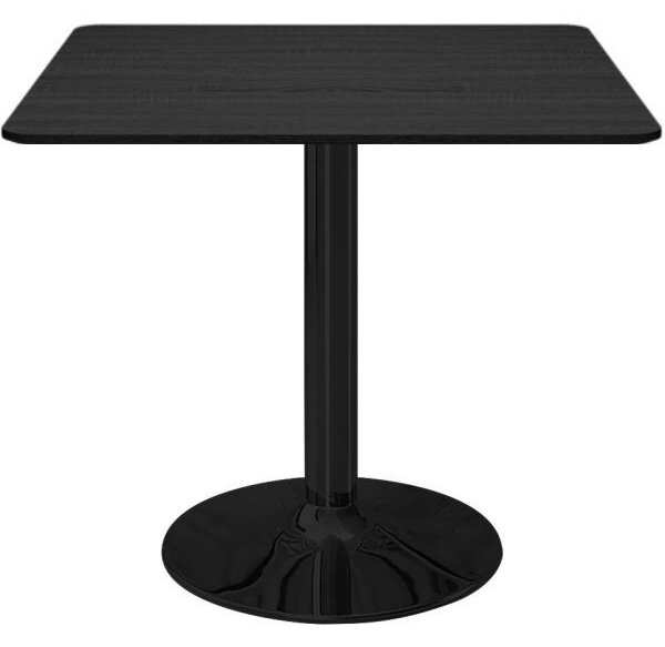 TORI STR, tvercový jídelní stl, 70x70 cm. Kuchyský stl z erného deva s kouovou povrchovou úpravou. Moderní konferenní stolek s kovovými nohami