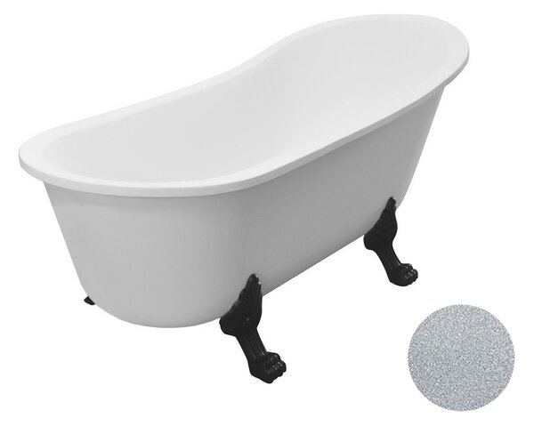 Besco Akrylátová volně stojící vana Olaya Glam S 160x68 bez přepadu Typ a barva výpustě: bez odpadového sifonu, Barva podpěrných nožek: Zlatá
