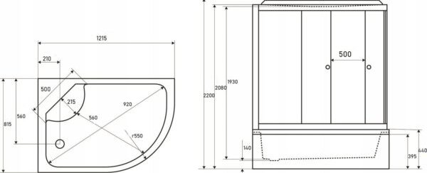 Novoterm Hydromasážní box NV-Jonk L 120x80 levý