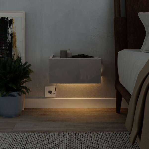 ASIR Noční stolek ONDA LED béžová, travertin