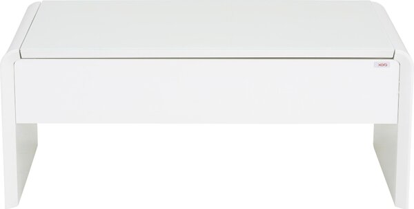 KONFERENČNÍ STOLEK, bílá, sklo, kompozitní dřevo, 110/60/45-71 cm Xora - Konferenční stolky