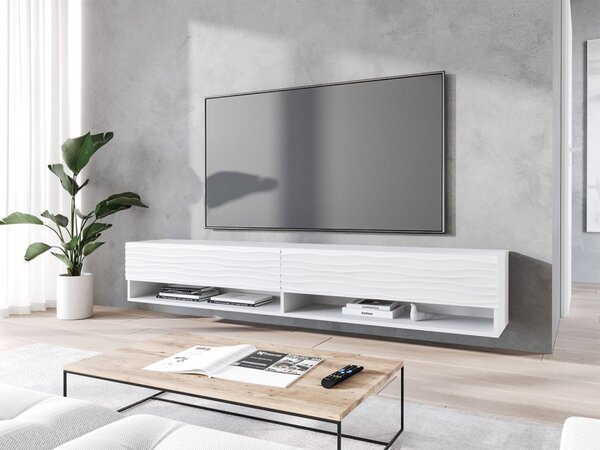 TV stolek/skříňka Adenik 180 MDF, Barva: czarny / czarna fala, Osvětlení: osvětlení LED RGB - barevné 5903211316845