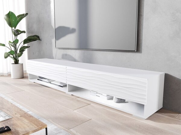 TV stolek/skříňka Adenik 180 MDF, Barva: czarny / czarna fala, Osvětlení: osvětlení LED RGB - barevné 5903211316845