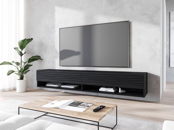 TV stolek/skříňka Adenik 180 MDF, Barva: czarny / czarna fala, Osvětlení: osvětlení LED RGB - barevné 5903211316845
