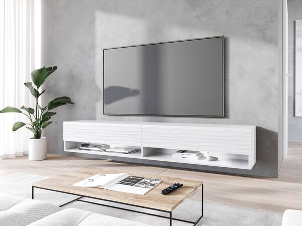 TV stolek/skříňka Adenik 180 MDF, Barva: czarny / czarna fala, Osvětlení: osvětlení LED RGB - barevné 5903211316845