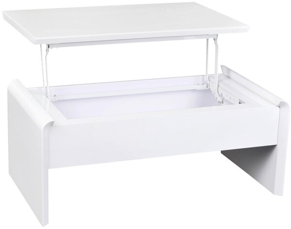 KONFERENČNÍ STOLEK, bílá, sklo, kompozitní dřevo, 110/60/45-71 cm Xora - Konferenční stolky