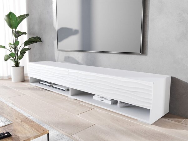 TV stolek/skříňka Adenik 180 MDF, Barva: czarny / czarna fala, Osvětlení: osvětlení LED RGB - barevné 5903211316845