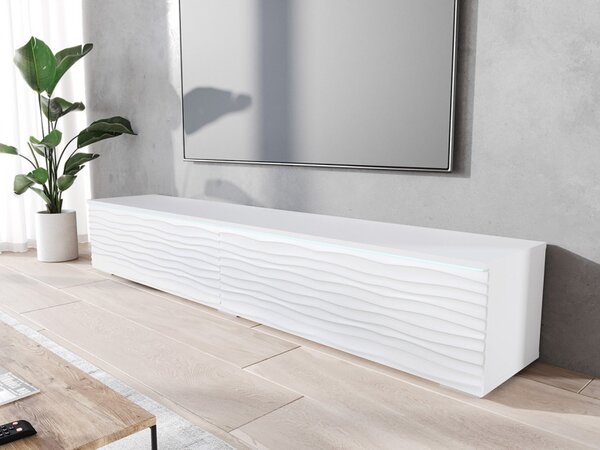 TV stolek/skříňka Dlone 180 MDF, Barva: czarny / czarna fala, Osvětlení: bez osvětlení 5903211316906