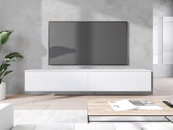 TV stolek/skříňka Dlone 180 MDF, Barva: czarny / czarna fala, Osvětlení: bez osvětlení 5903211316906