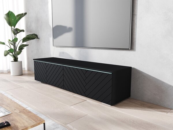 TV stolek/skříňka Dlone 140 MDF, Barva: černý grafit / černá rybí kost, Osvětlení: bez osvětlení 5903211316852