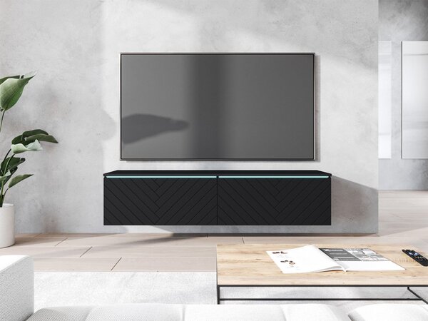 TV stolek/skříňka Dlone 140 MDF, Barva: černý grafit / černá rybí kost, Osvětlení: bez osvětlení 5903211316852