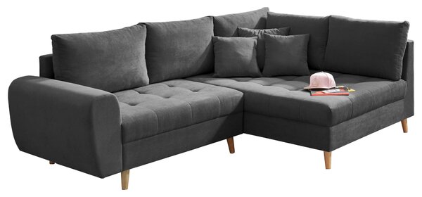 ROHOVÁ SEDAČKA, textil, kompozitní dřevo, antracitová MID.YOU - Sedací soupravy, Online Only
