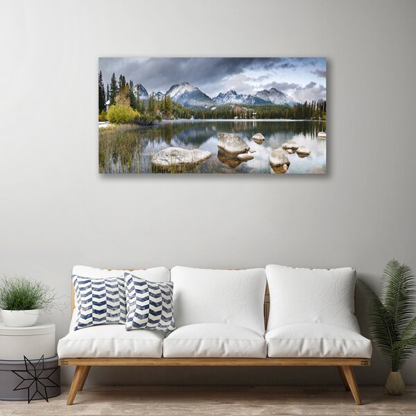 Obraz na plátně Jezero Hory Les Krajina 120x60 cm