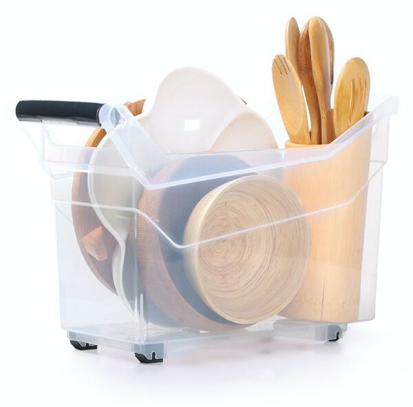 Prosperplast Úložný box, úzký s madlem, systémový NUK 38 x 18 x 26 (vysoký), 14l