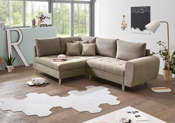 ROHOVÁ SEDAČKA, textil, kompozitní dřevo, pískové barvy MID.YOU - Sedací soupravy, Online Only