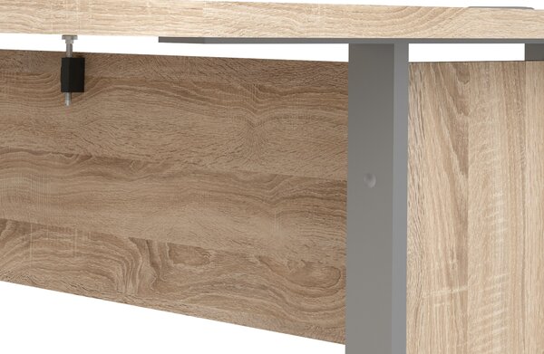 Rohový kancelářský stůl Prima 80400/44 dub sonoma/stříbrné nohy - Tvilum
