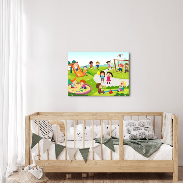 Obraz dětských radovánek na pískovišti (70x50 cm)