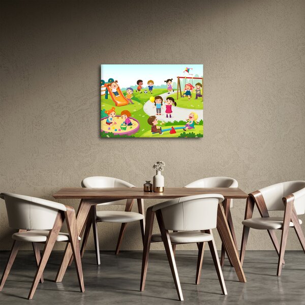 Obraz dětských radovánek na pískovišti (70x50 cm)
