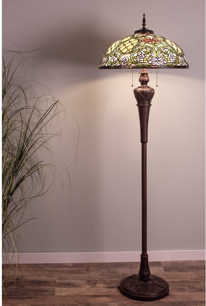 Stojací lampa Tiffany - Ø 55*150 cm 3x E27 / Max 60W - Clayre & Eef