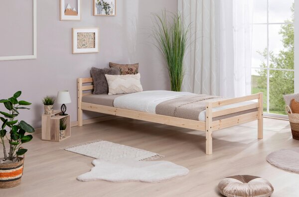 POSTEL, 90/200 cm, barvy borovice MID.YOU - Postele z masivu, Online Only