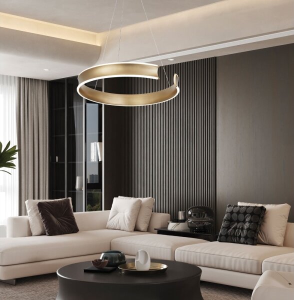 LED Lustr na lanku MARLEN LED/36W/230V zlatá