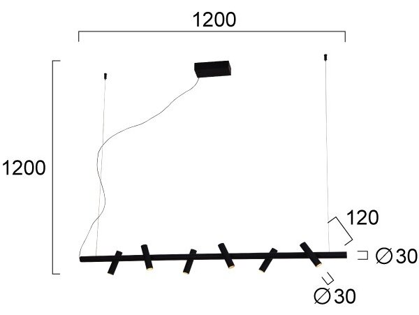 LED Lustr na lanku CLIO LED/29W/230V černá