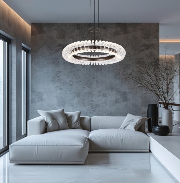 LED Lustr na lanku ALBA LED/39W/230V šedá/čirá