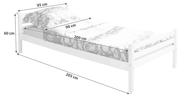 POSTEL, 90/200 cm, barvy borovice MID.YOU - Postele z masivu, Online Only