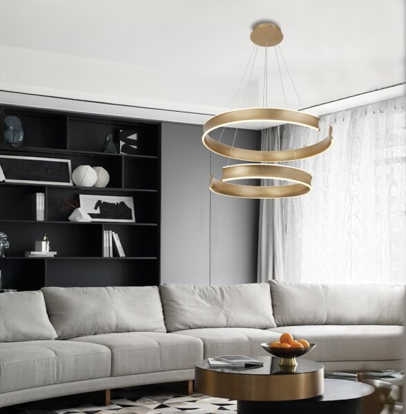 LED Lustr na lanku MARLEN LED/84W/230V zlatá