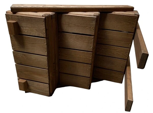 Dřevěný zahradní květináč Aksamit KASKÁDA, teak