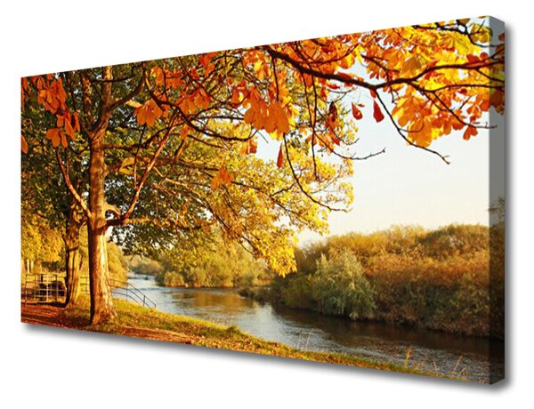 Obraz na plátně Strom Jezero Příroda 125x50 cm