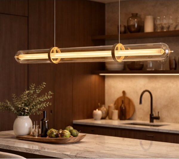 LED Lustr na lanku ELIANA LED/34W/230V zlatá
