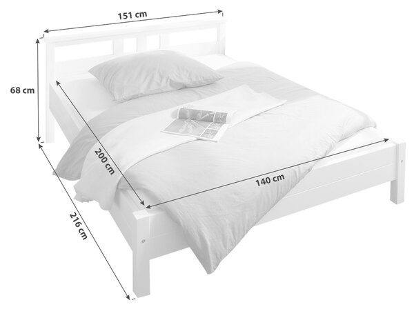POSTEL, 140/200 cm bílá MID.YOU - Jednolůžkové postele, Online Only