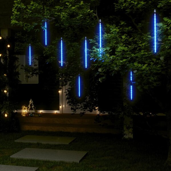 Padající světla 8 ks 30 cm modrá 192 LED dovnitř i ven