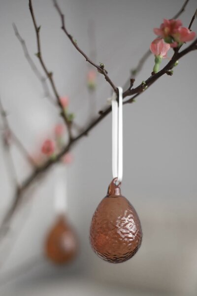 COOEE Design Skleněná velikonoční vajíčka Gry Cognac - 2 ks CED441