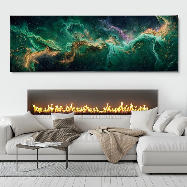Obraz na plátně - Galaxie Golden Rush FeelHappy.cz Rozměr obrazu (Šířka x Výška): 60 x 20 cm
