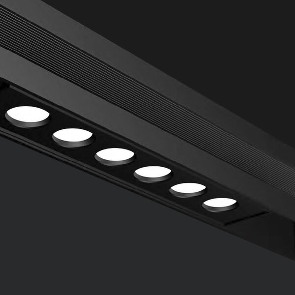 Mantra 8992 Magneto 48V, černý lineární modul LED 12W 2700K 50°, TRIAC, délka 25cm