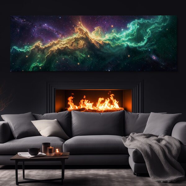 Obraz na plátně - Galaxie Gemierre FeelHappy.cz Rozměr obrazu (Šířka x Výška): 150 x 50 cm