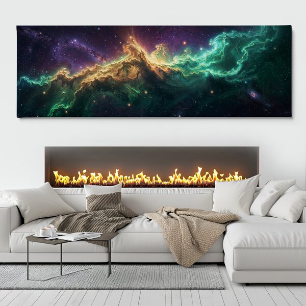 Obraz na plátně - Galaxie Gemierre FeelHappy.cz Rozměr obrazu (Šířka x Výška): 150 x 50 cm