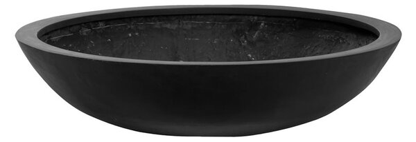 Pottery Pots Venkovní květináč kulatý Jumbo Bowl M, Black (barva černá), kolekce Natural, kompozit Fiberstone, průměr 85 cm x v 22 cm, objem cca 89 l