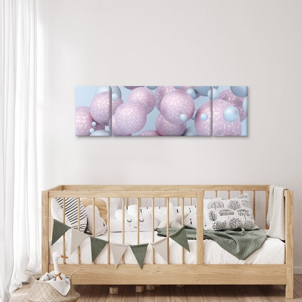 Abstraktní obraz - Pastelové koule (170x50 cm)