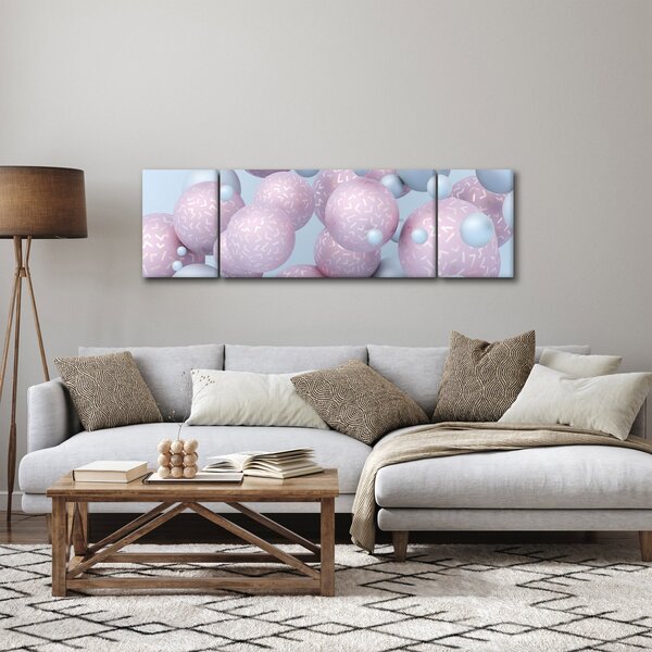 Abstraktní obraz - Pastelové koule (170x50 cm)