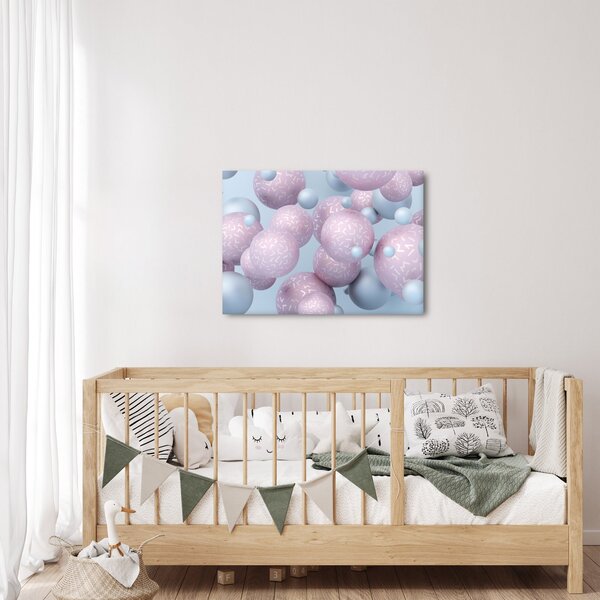 Abstraktní obraz - Pastelové koule (70x50 cm)