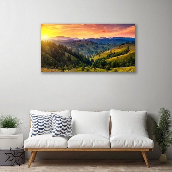 Obraz na plátně Krajina Louka Západ 125x50 cm