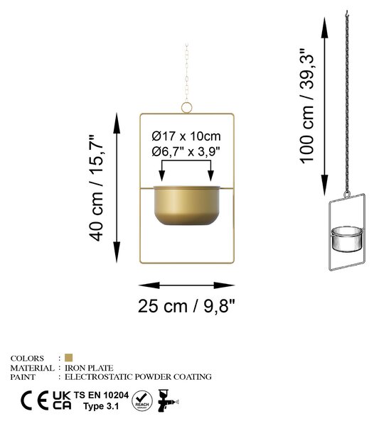 Dekorativní hrnec Prepare (zlatá). Akce -30%