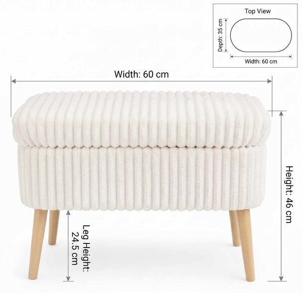 ASIR Taburet MINI OSLO LINEN krémová