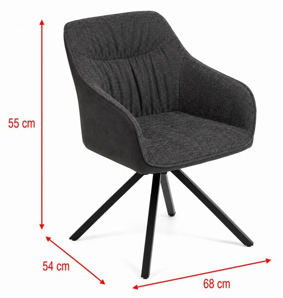 Set - 2 ks Jídelní židle AVENBERG LARO – otočná, černá